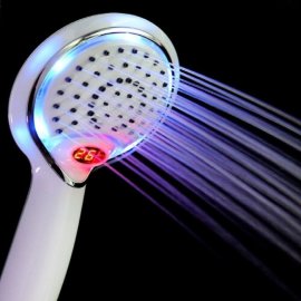 Charlie Temperature Controlled Digital Display Color Changing LED Handheld Shower head