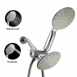 chrome dual rainfall waterfall shower head