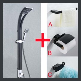Chrome Finished 3 Piece Waterfall Bathroom Handheld Shower Head