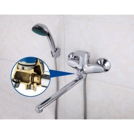 Chrome Wall Mounted Single Handle Bathroom Shower Faucet