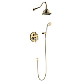 Classic Antique Dual Handle Bathroom Shower Head with Handheld Shower