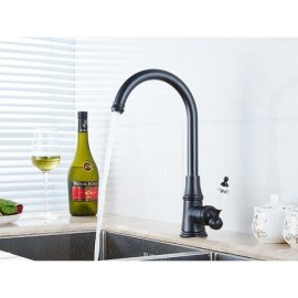 Deck Mounted Oil Rubbed Black Bronze Basin Kitchen Faucet  1