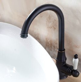 Euro Oil Rubbed Bronze Deck Mount Bathroom Basin Faucet