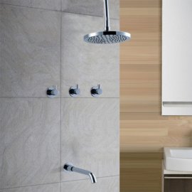 Wall Mount Stainless Steel Chrome Plated Shower Set with Hand Shower