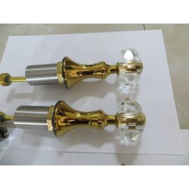 Gold Dolphin Dual Crystal Handle Deck Mount Bathroom Faucet