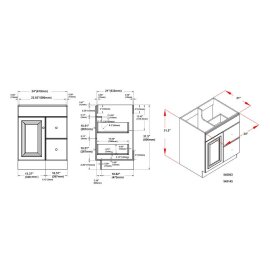 Juno Semi Gloss White Vanity Cabinet