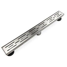 Juno 32 Inch Rectangular Brick Pattern Linear Shower Drain In Stainless Steel Includes Hair Strainer
