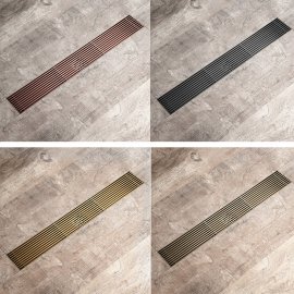 brushed gold finihs bathroom shower drain
