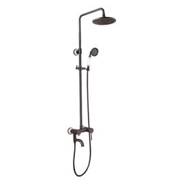 8 Brass Antique Black Faucet Shower Head Handshower Hose 4