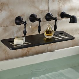 Juno Boss Super Luxury Oil Rubbed Bronze Shower Faucet Bathtub Mixer with Soap Dish Wall Mount