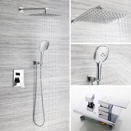Juno Chrome Shower Head Set 8/10/12