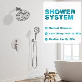 Juno Commercial Brushed Nickel Finish Wall Mounted Shower Set