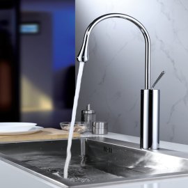 Juno Commercial Chrome Single Handle Countertop Bathroom Sink Faucet