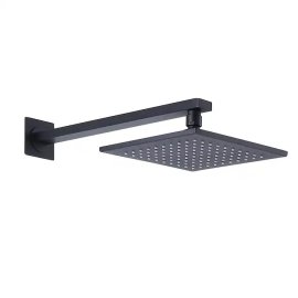 Juno Commercial Matte Black Wall Mounted Dual Handle Square Bathroom Shower Set
