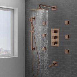 Juno Designer Bronze Rain Shower Systems with Body Massage Shower