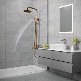 Juno New Antique Brass European Style Shower Set