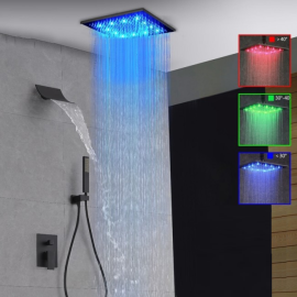 ORB Water Rainfall LED Bathroom Shower with Hand Held Shower