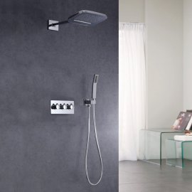 Juno Rain Waterfall Mixer Wall Mounted Bathroom Shower with Handheld Shower 