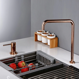New Juno Rose Gold Kitchen Faucet Deck Mount Single Handle