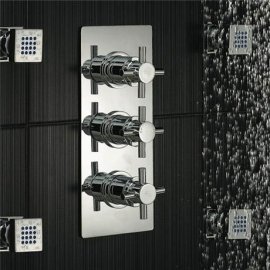 Toulouse New Crystal 3 Outlet Concealed Thermostatic Triple Shower System
