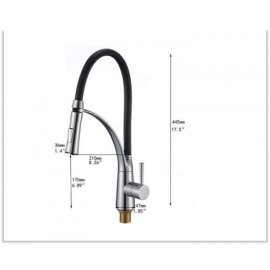 Chrome Kitchen Sink Faucet with Leather Pull Out Tube Spray 