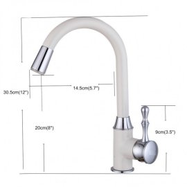 La Paz Kitchen Sink Faucet With LED light In White Painting