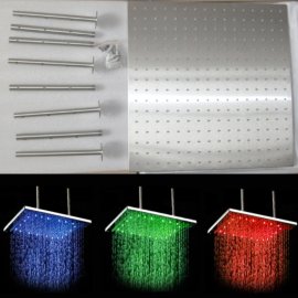 Square Ceiling Mount Large LED Shower Head