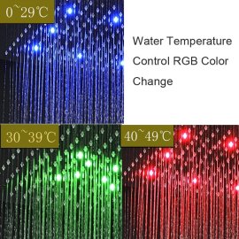 Juno LED Large Concealed Luxury Rainfall Chrome Shower Head Set With Massage Body Jets