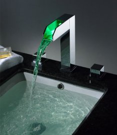LED Waterfall Single Lever Bathroom Sink Faucet