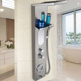 Massage Jet Bathroom Shower Panel System in Stainless Steel