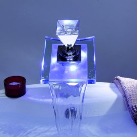 Moonlight Color Changing LED Waterfall Bathroom Basin Sink Glass Top Faucet