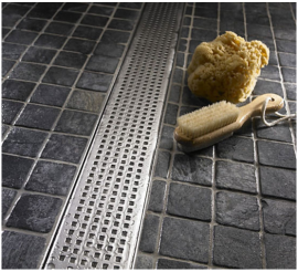 Juno New Stainless Steel Linear Shower Drain Flag Design Flange Body