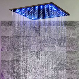 Oil-Rubbed Bronze Square LED Rain-Shower Head