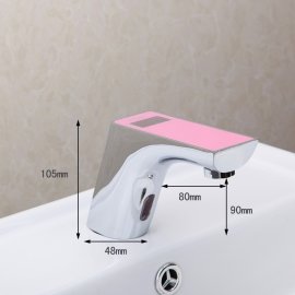 Pink Digital Disply Bathroom Touchless Faucet