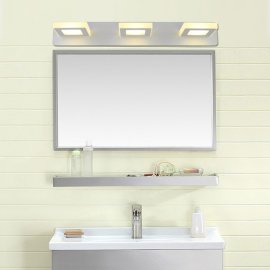 Juno New 3 Square White Wall Mount LED Lighted Mirrors For Makeup