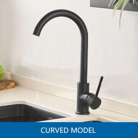 Tall Black Single Handle Brass Marble Designer Kitchen Faucet 4