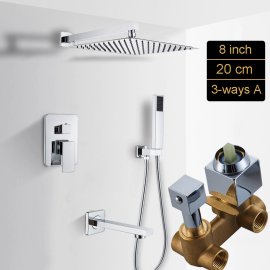 Rotatable Shower Head &Tub Spout With Concealed Brass Mixer 