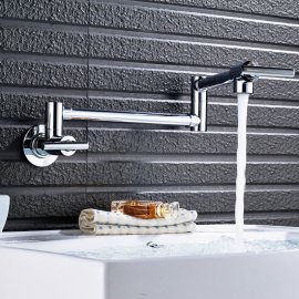 Wall Mounted Folding Rotating Water Kitchen Sink Mixer Faucet