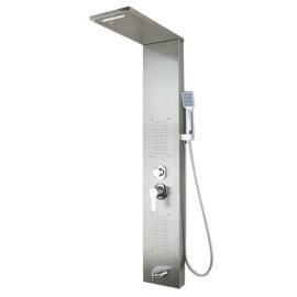 Wall Mounted Steel Shower Panel With Massage System & Spout 1