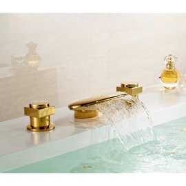 Gold Finish Chrome Bathroom Basin Sink Faucet