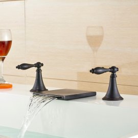 Widespread Bathtub Waterfall Faucet Oil Rubbed Bronze