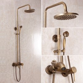 Antique Round Brass Bathroom Shower Vintage Faucet