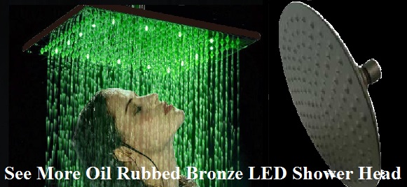 10" Oil Rubbed Bronze Round Color Changing LED Rain Shower Head 10" Oil Rubbed Bronze Round Color Changing LED Rain Shower Head