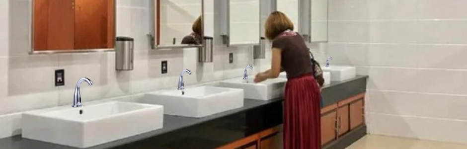 Commercial bathroom sensor faucets