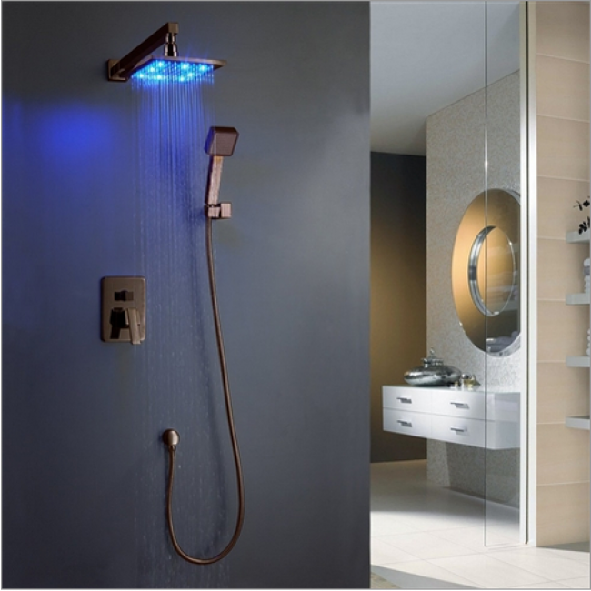 oil rubbed bronze led shower head system