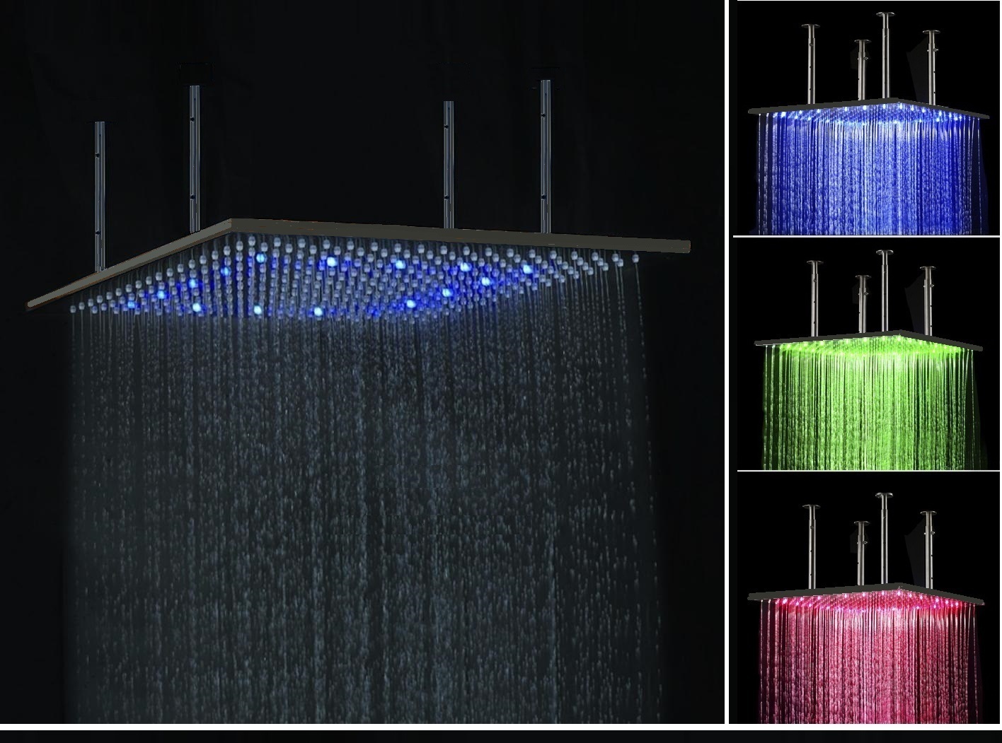 New Large Dark Oil Rubbed Bronze LED Rain Shower Head