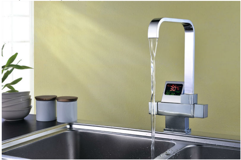 juno thermostatic digital disply kitchen sink faucet pure copper kitchen faucet